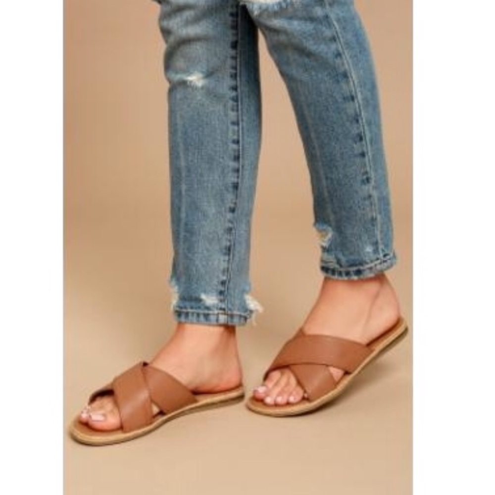 Lulus tan espadrille slide sandals